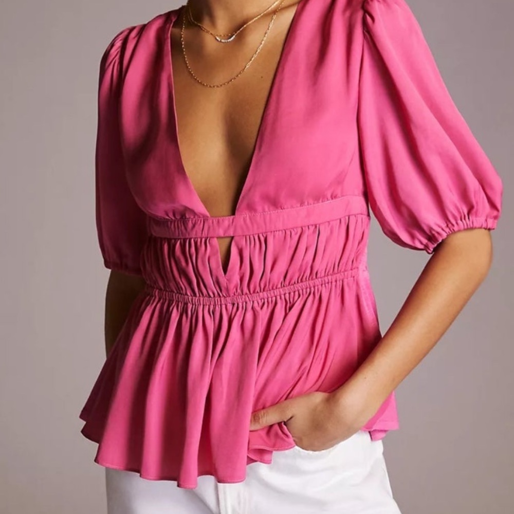Anthropologie Cut-out V-neck Top